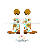 Sunflower Cowgirl (White) Boots Dangles