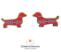 Dachshund Silhouette (Xmas Sweater) Studs