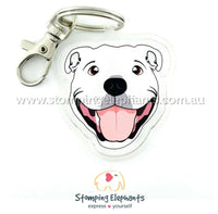 Staffy (White) Keyring