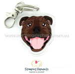 Staffy (Brindle) Keyring