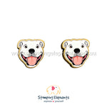 Staffy (White) Head Studs