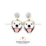 Staffy (White) Head Dangles