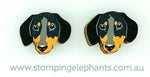 Dachshund (Black & Tan) Head Studs