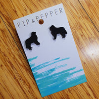 Bernese Mountain Dog Silhouette Studs