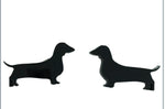 Dachshund Silhouette (Black) Studs